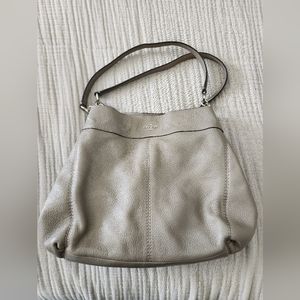 Coach grey leather hobo bag